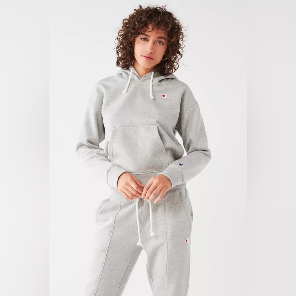 Champion x UO Retro Double Hooded Cropped Sweatshirt XS